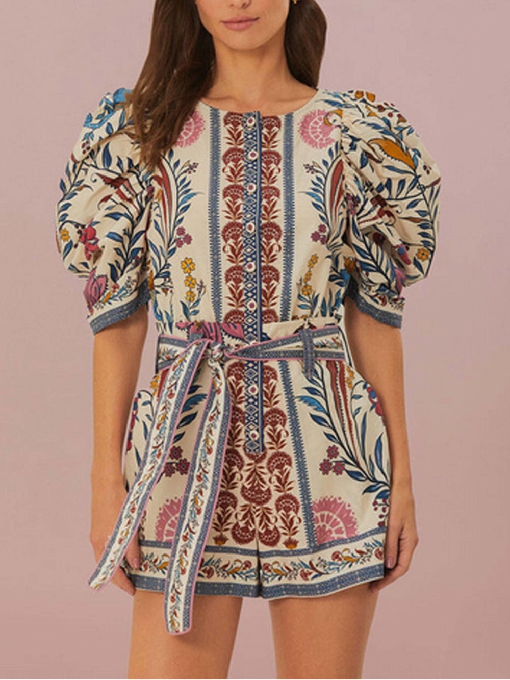 NWT FARM RIO Romantic Lightness Cream Romper